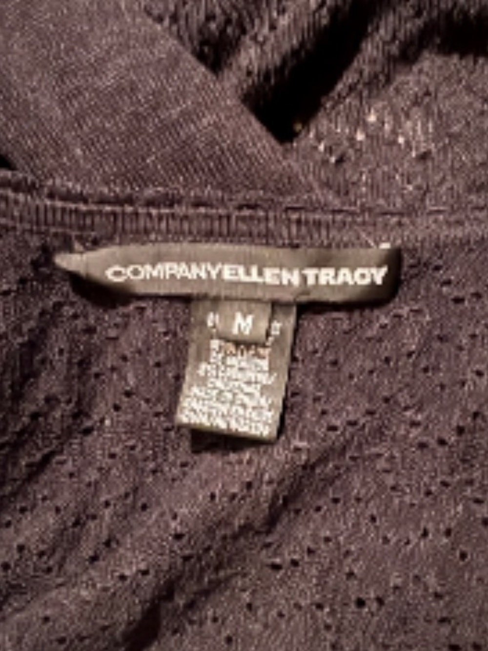 Company Ellen Tracy Silk front-tie wrap cardigan Black Medium - Picture 8 of 9
